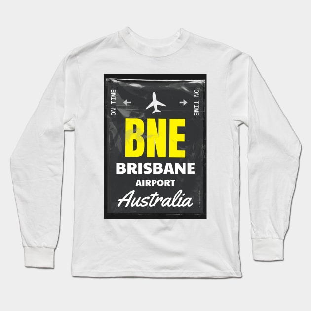 Brisbane Australia Plastic bag style tag Long Sleeve T-Shirt by Woohoo